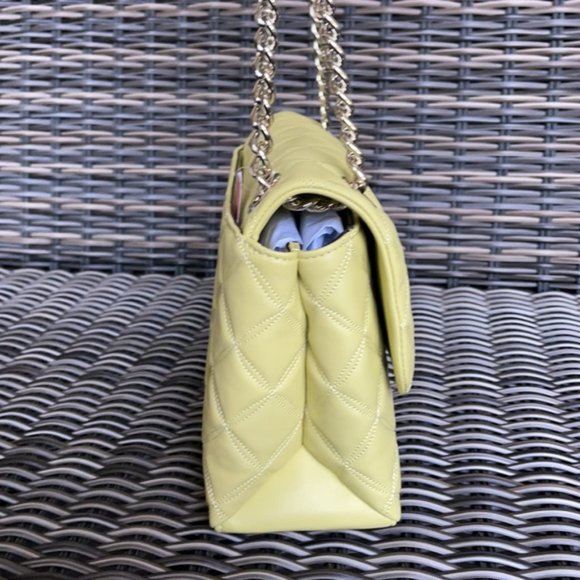 Kate Spade Natalia Smooth Leather Medium Flap Shoulder Bag Frosty Lime - Picture 6 of 16